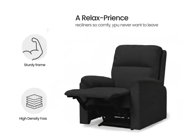 Erica Fabric Recliner in Charcoal Color